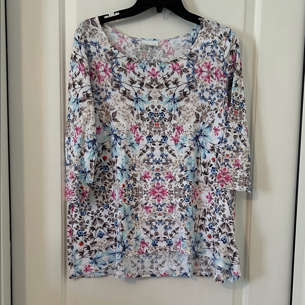 J. Jill Multicolor Floral Blouse